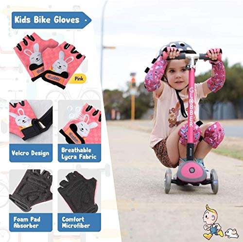 Unicorn Kids Knee & Elbow Pads With Bike Gloves I Protective Gear | Bikes, Roller Skates, Scooter (4-8 Years)