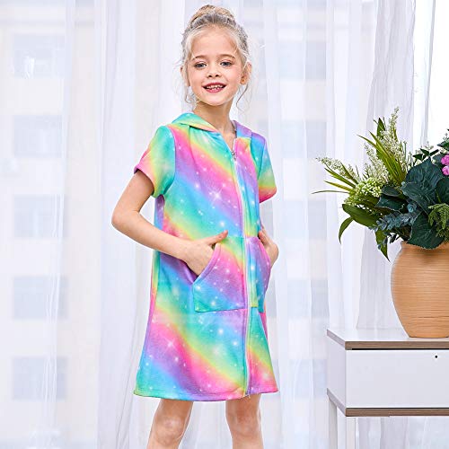 Rainbow Unicorn Girls Hooded Towel