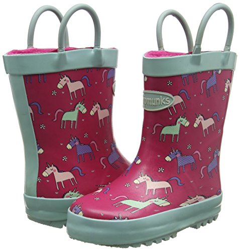 Unicorn themed wellies boots wellington for girls, pink and pastel