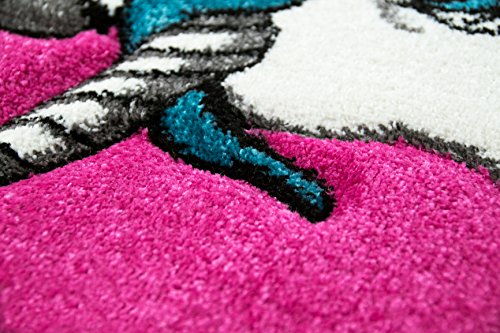 Pink and White Unicorn Rug