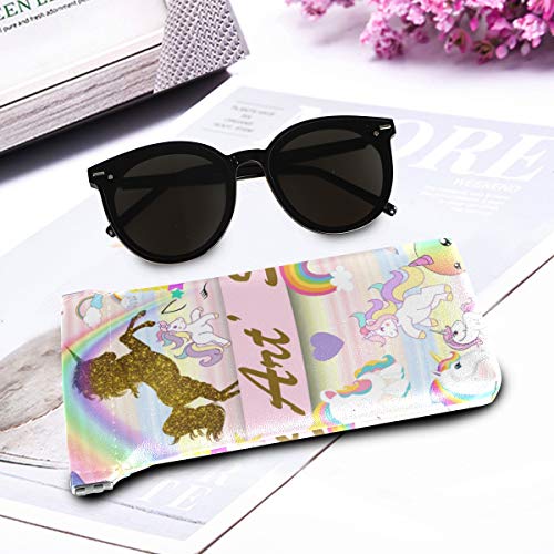 Unicorn glitter pastel glasses case