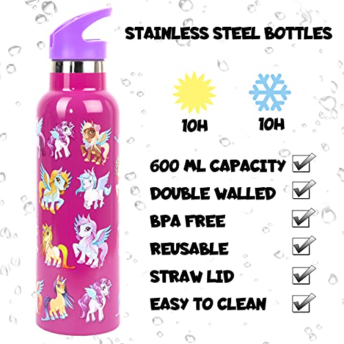 Stainless Steel Unicorn Water Bottle | Pink