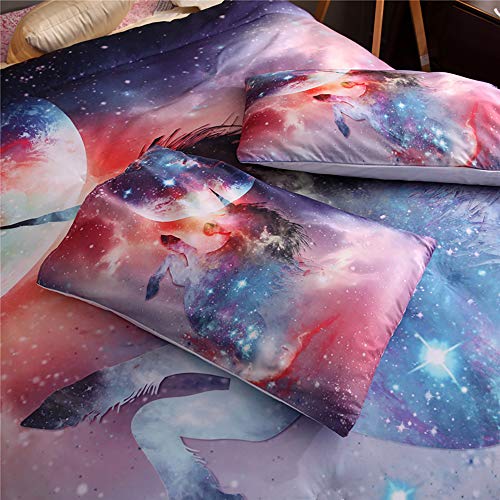 Multicoloured Unicorn King Sized Duvet Cover Bedding Set