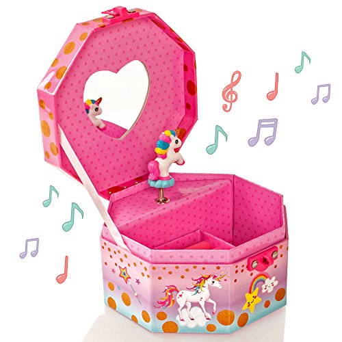 Unicorn musical jewellery box heart lock
