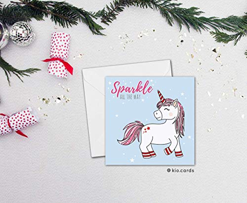 Sparkle All The Way Unicorn Christmas Card