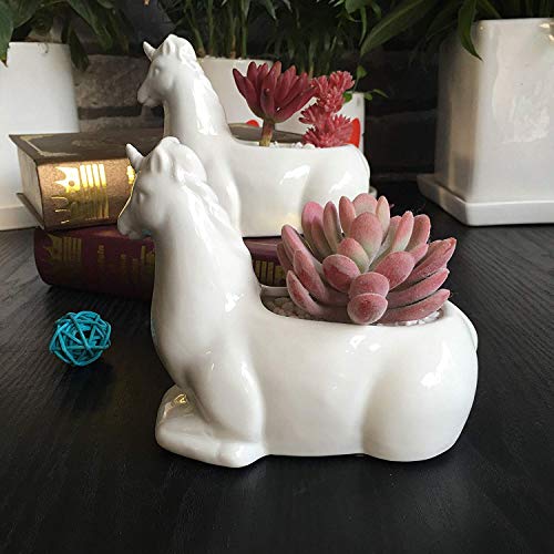 unicorn plant pot white ceramic