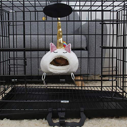 Small Animal Unicorn Pet Bed With Gold Horn | Pet Nest