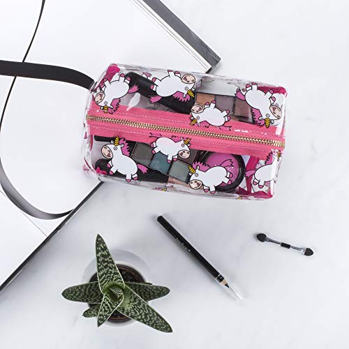 Women's Transparent Unicorn Make Up Bag | Large Cosmetics Pouch | Wash Bag