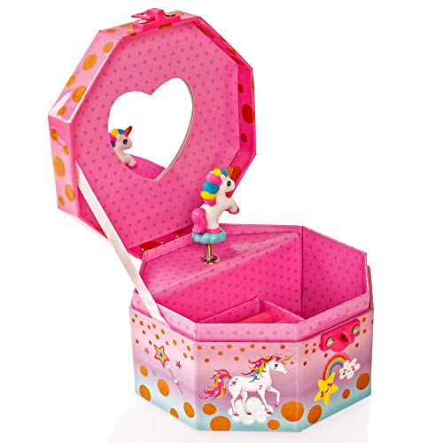 Musical jewellery lockable unicorn trinket box