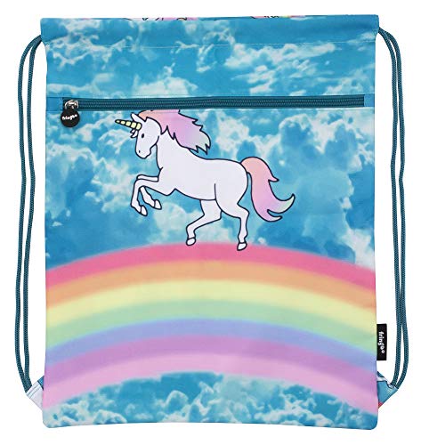 Unicorn Rainbows Clouds Drawstring Bag