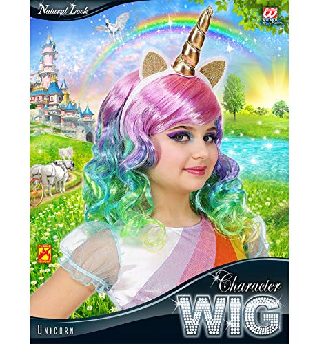Multicoloured Unicorn Wig With Horn For Kids 
