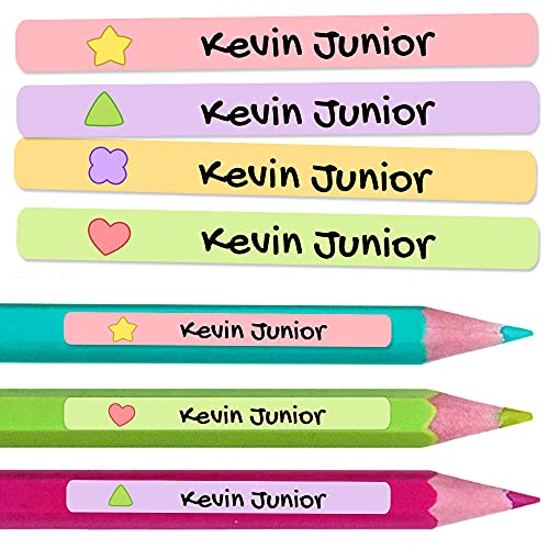 50 Mini Adhesive Labels For Marking Pencils & Pens Size: 4.2 x 0.5cm. (Shapes)