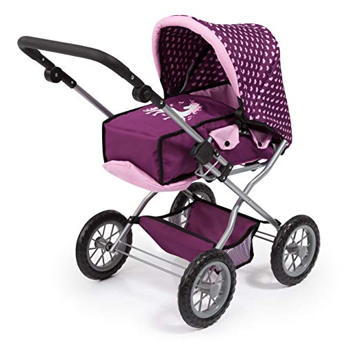 Unicorn Large Dolls Pram | Purple & Pink