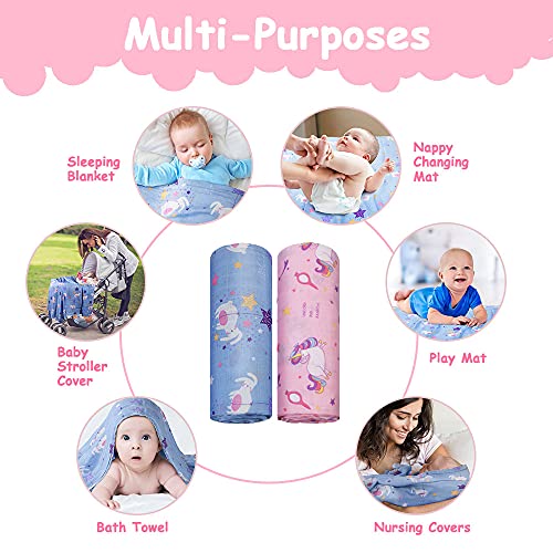 Unicorn Muslin Cloth Blanket | Pink
