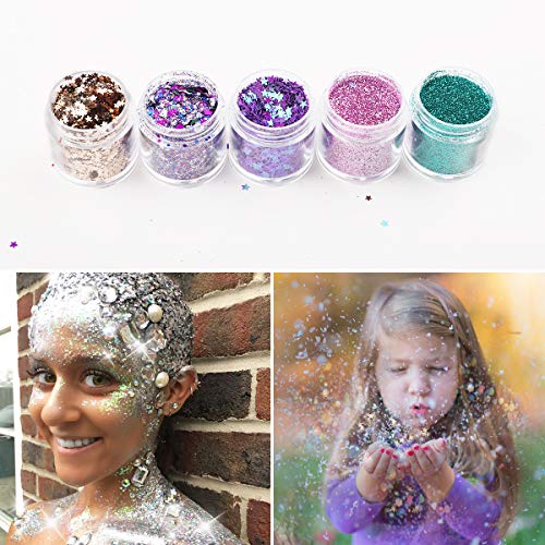 Unicorn Glitter Chunky Glitter Festival Cosmetic Glitter Body Glitter Sparkling Decoration Glitter for Hair and Nails