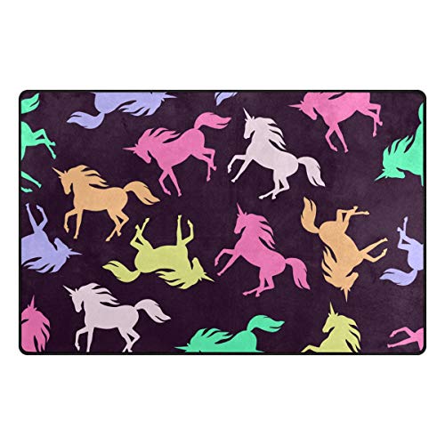 Multicoloured Large Unicorn Rug Kids