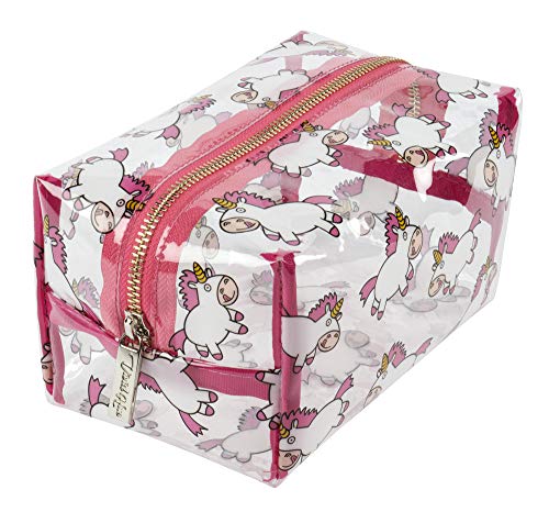 Women's Transparent Unicorn Make Up Bag | Large Cosmetics Pouch | Wash Bag