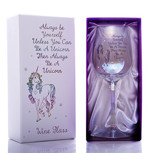 Birthday or Christmas Present Idea Unicorn Wine Glass