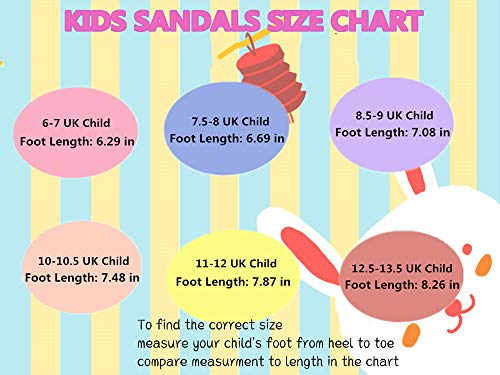 Unisex Boys Girls Sliders Sandals Pool- Happy Unicorn with rainbow- Blue