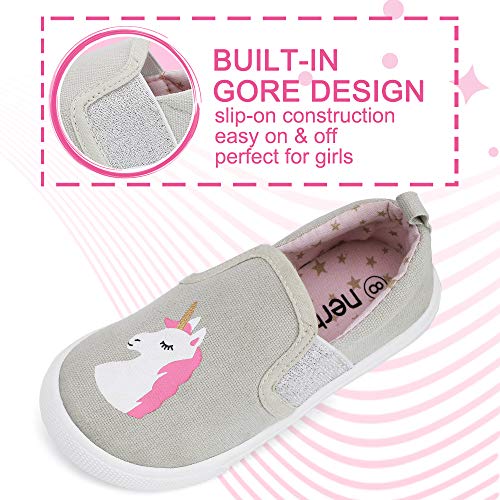Unicorn Slip On Shoes Grey, Pink
