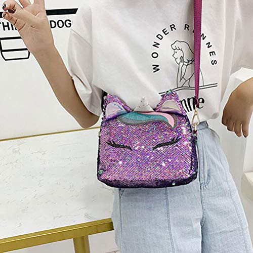 Cute Unicorn Girls Cross Body Bag | Purple