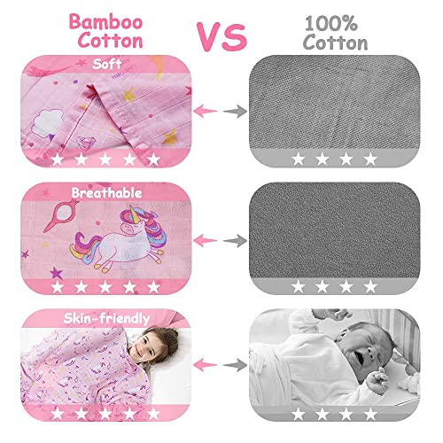 Bamboo Unicorn Muslin Cloths | Pink 