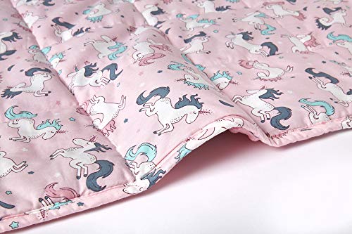 Unicorn Weighted Blanket For Children Autism Anxiety | 100% Cotton | Sleep Therapy | 100 x 155cm