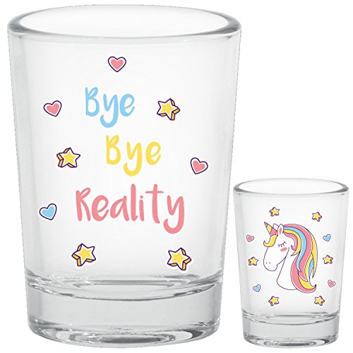 Unicorn Shot Glasses - 50 ml / 5 cl - Fun Shot Glasses with Gift Box
