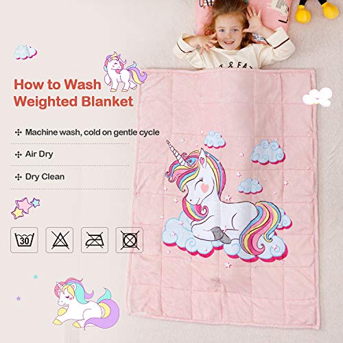 Weighted Kids Blanket | Unicorn Design | Pink