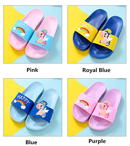 Unicorn kids sliders unisex boys girls pink blue yellow