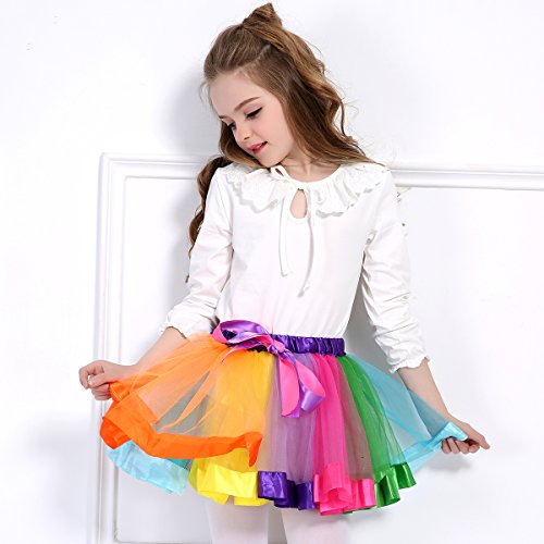 Tinksky Girls Rainbow Unicorn Skirt Fancy Dress Party