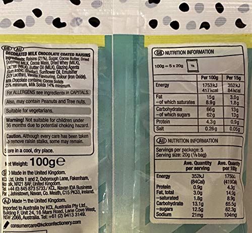 Kinnerton Unicorn Poopz Magical Chocolate Raisins | 100g (Pack of 3)