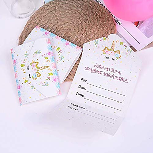 16PCS Unicorn Party Invitations | Parties, Baby Showers | Unicorn Party Decorations