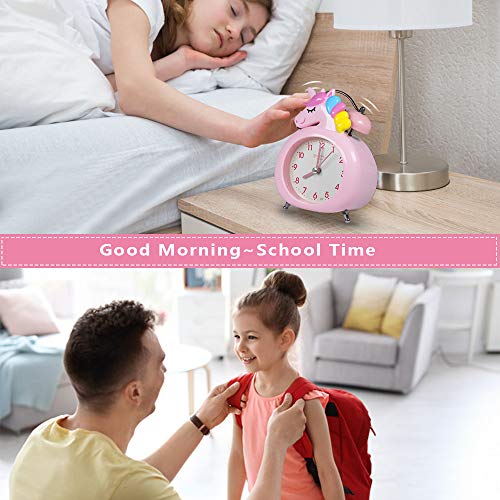 Girls Unicorn Style Alarm Clock Pink