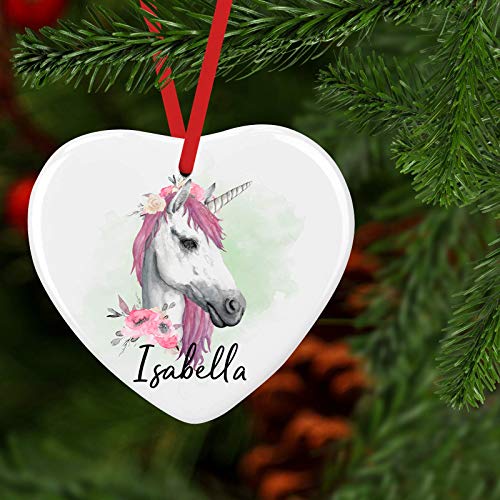 Personalised Name Unicorn Christmas Tree Decoration
