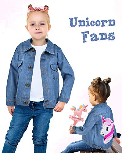 Girls Toddlers Unicorn Denim Jean Jacket 