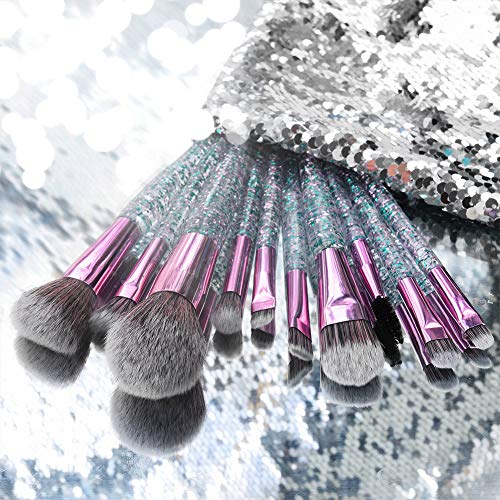 Glittered Unicorn Make Up Brush Set
