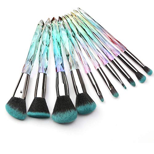 10 Pcs Unicorn Makeup Brushes | Crystal Handle Set | Gift