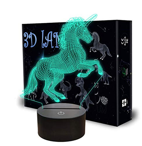 Unicorn 3D LED Illusion Lamp | Night Light | Colour Changing | Bedside Table Lamp