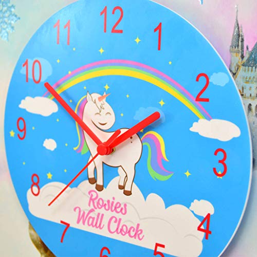 Kids Personalised Unicorn Wall Clock