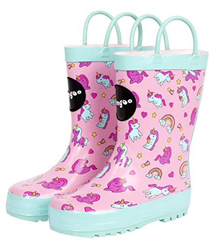 Fringoo | Girls Unicorn Wellies | Rain Boots For Girls | Pink