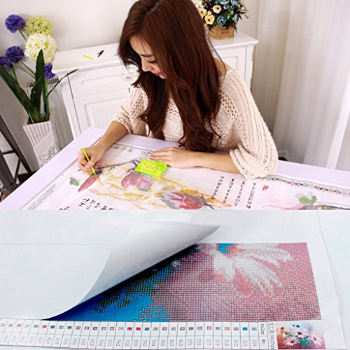 DIY 5D Diamond Painting by Number Kit, Full Drill White Unicorn Embroidery Cross Stitch Arts Craft Canvas Wall Decor