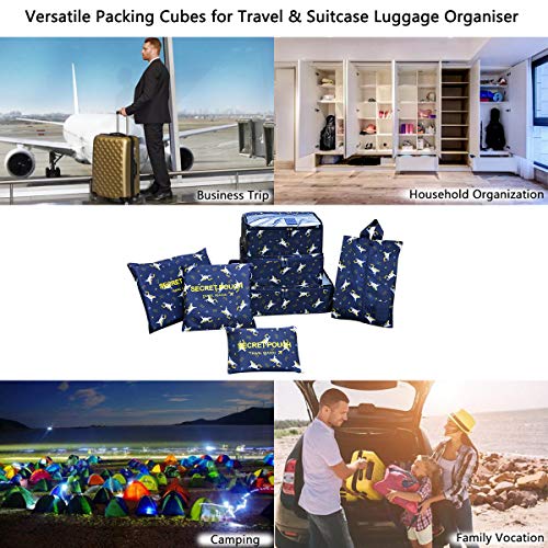 Unicorn Themed 7 Pack Luggage Organiser Set | Travel Organisers