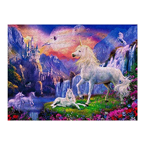 Unicorn Castle Flowers Oil Painting | Jigsaw Puzzle 500 Pieces | Unicorn Gift
