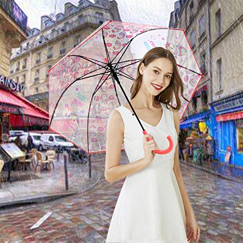 Cute Unicorn Design Transparent Bubble Umbrella 