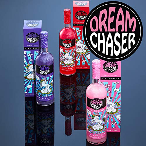 Parma Violet Gin Flavoured Liqueur - Glitter Shimmer Effect - Dreamchasers Magical Unicorn Gin Gift Set in Box - Great As a Sweet Mixer in Cocktails - 20% ABV - 70cl
