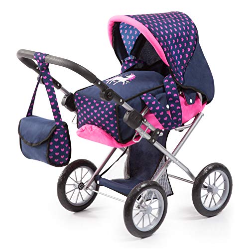 Bayer Design | Unicorn Design Combi Dolls Pram | For Dolls Up To 46cm |  Blue & Pink
