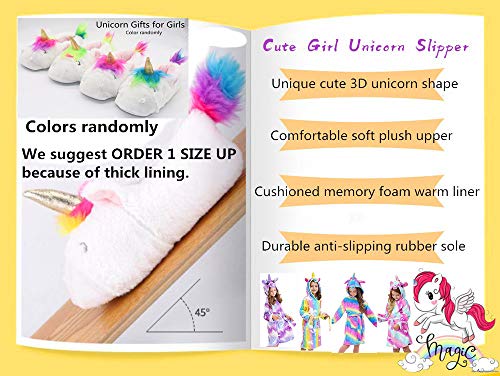 Girls Unicorn Girls Slippers | Cosy Plush For Kids | White & Multicoloured
