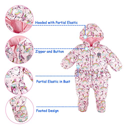 Girls Padded Unicorn Snow Suit | Padded Coat