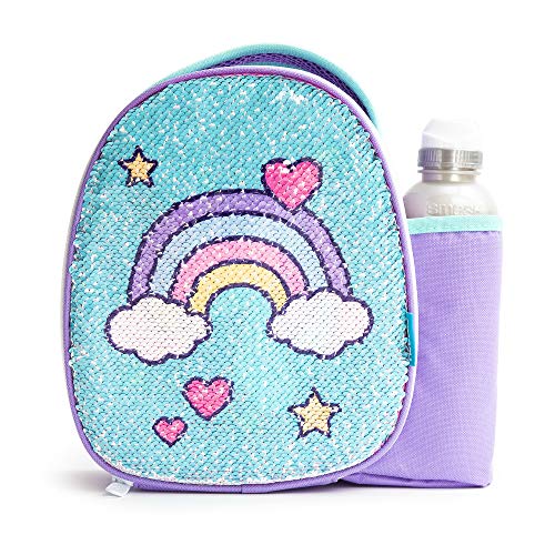 Sequined Unicorn & Rainbow Lunchbox With Water Bottle
